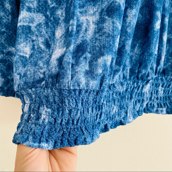 New Michael Kors Tie-Dye Long Sleeve Off the Shoulder Top - Picture 10 of 10